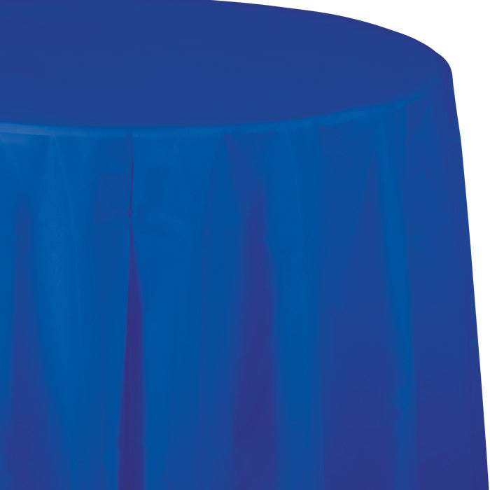 Bulk 12ct Cobalt Blue Round Plastic Table Covers 
