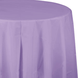 Bulk 12ct Luscious Lavender Round Plastic 82 inch Table Covers 