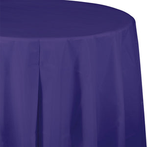 Bulk 12ct Purple Round Plastic 82 inch Table Covers 