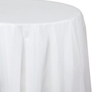 Bulk 12ct Clear Round Plastic 82 inch Table Covers 