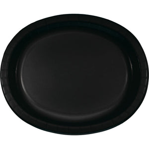 Black Velvet Oval Platter 10" X 12", 8 ct by Creative Converting
