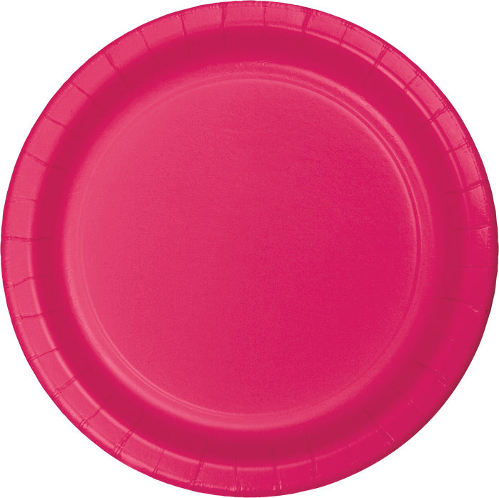 Bulk 240ct Hot Magenta Sturdy Style Paper Banquet Plates 10.25 inch 