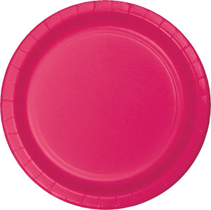Bulk 240ct Hot Magenta Sturdy Style Paper Banquet Plates 10.25 inch 