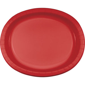 Bulk 96ct Classic Red Sturdy Style Oval Platters 