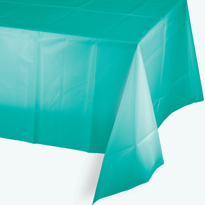 Bulk 12ct Teal Lagoon Plastic Table Covers 54 inch x 108 inch 
