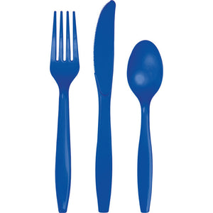 Bulk 288ct Cobalt Blue Assorted Plastic Cutlery 