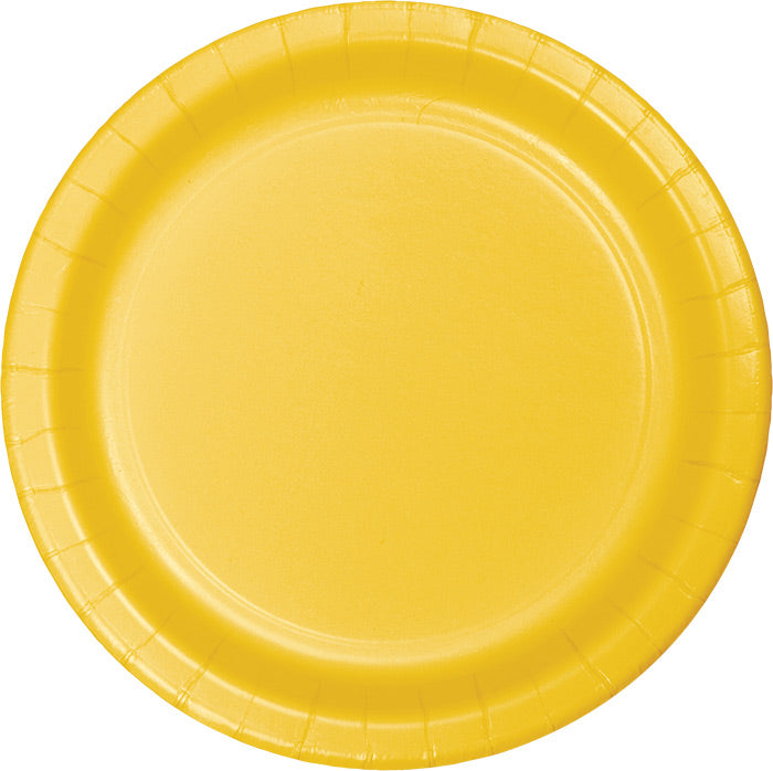 Bulk 240ct School Bus Yellow Sturdy Style Paper Banquet Plates 10.25 inch 