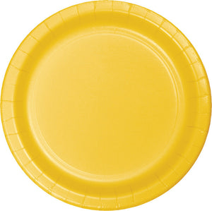 Bulk 240ct School Bus Yellow Sturdy Style Paper Banquet Plates 10.25 inch 