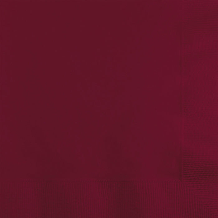 Bulk 500ct Burgundy Beverage Napkins 3 ply 
