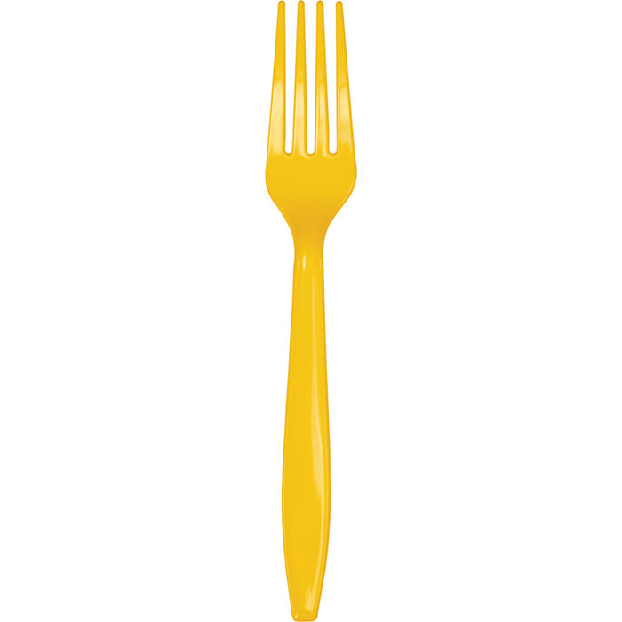Bulk 288ct School Bus Yellow Plastic Forks 