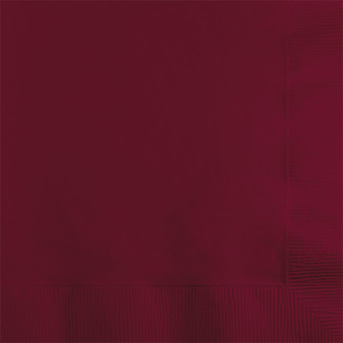 Bulk 600ct Burgundy 2 ply Beverage Napkins 