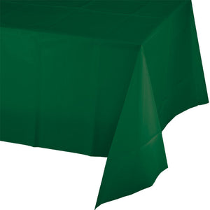 Bulk 12ct Hunter Green Plastic Table Covers 54 inch x 108 inch 