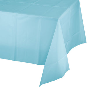 Bulk 12ct Pastel Blue Plastic Table Covers 54 inch x 108 inch 