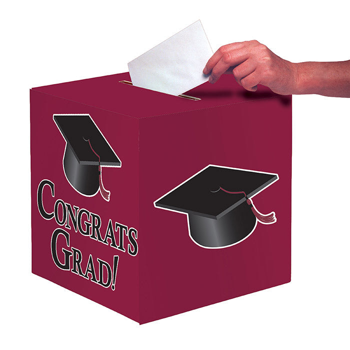 6ct Bulk Graduation Card Boxes Burgundy