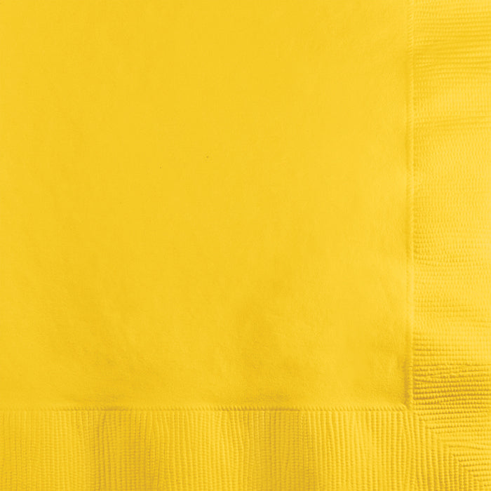 Bulk 1200ct School Bus Yellow 2 Ply Beverage Napkins 