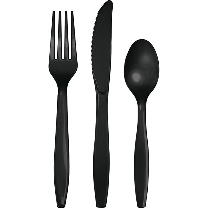 Bulk 216ct Black Velvet Value Friendly Assorted Plastic Cutlery 
