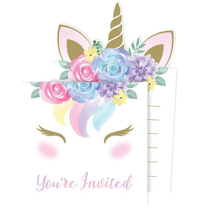 Unicorn Baby Shower Invitations, Pack Of 8 by Creative Converting