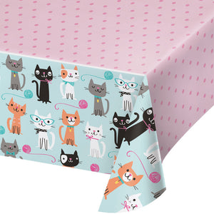 Purr-Fect Party Plastic Tablecover All Over Print, 54" X 102" by Creative Converting