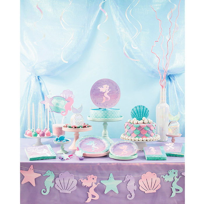 10ct Bulk Iridescent Mermaid Party Mylar Balloons