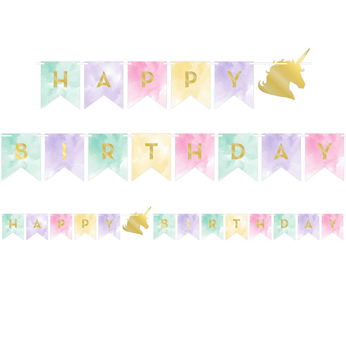 12ct Bulk Sparkle Unicorn Party Banners