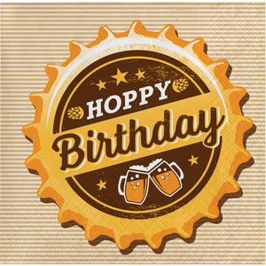 192ct Bulk Cheers and Beers Beverage Napkins Hoppy Birthday