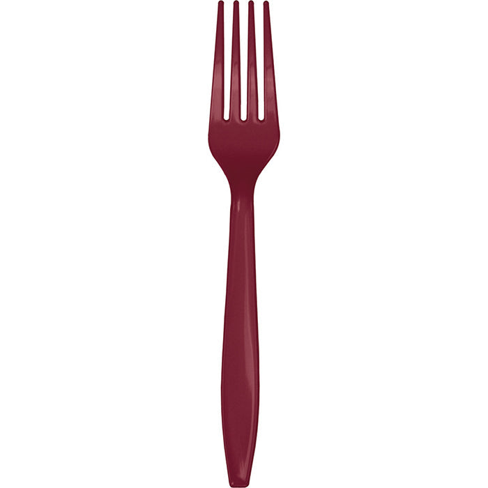 Bulk 288ct Burgundy Plastic Forks 