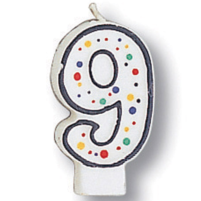 6ct Bulk Polka Dot #9 Candles