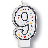 6ct Bulk Polka Dot #9 Candles