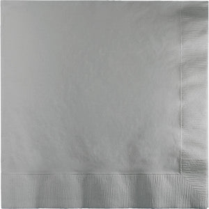 Bulk 600ct Shimmering Silver 2 Ply Luncheon Napkins 