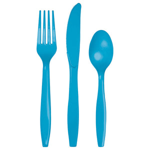 Bulk 288ct Turquoise Assorted Plastic Cutlery 