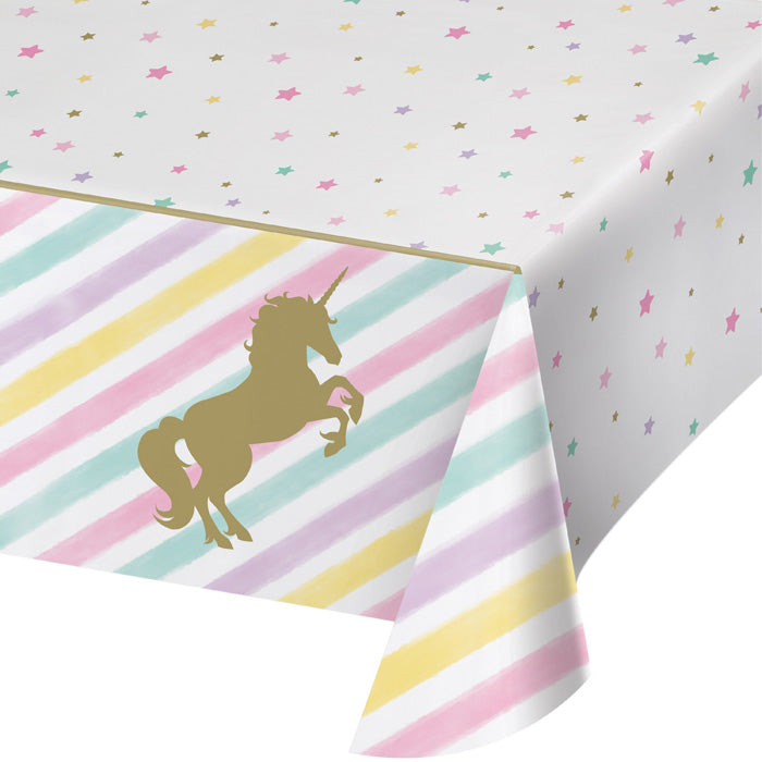 6ct Bulk Sparkle Unicorn Plastic Table Covers