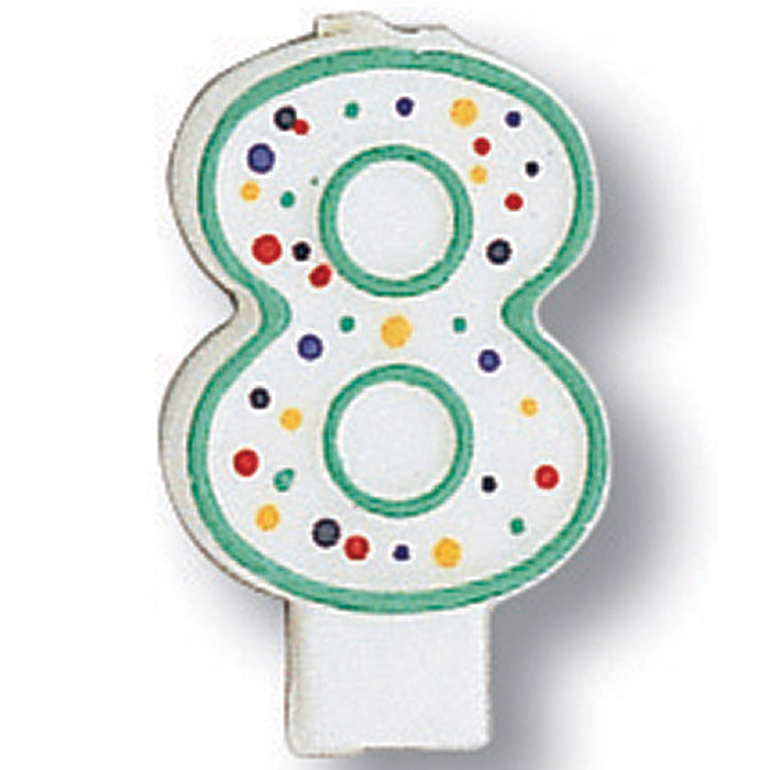 6ct Bulk Polka Dot #8 Candles