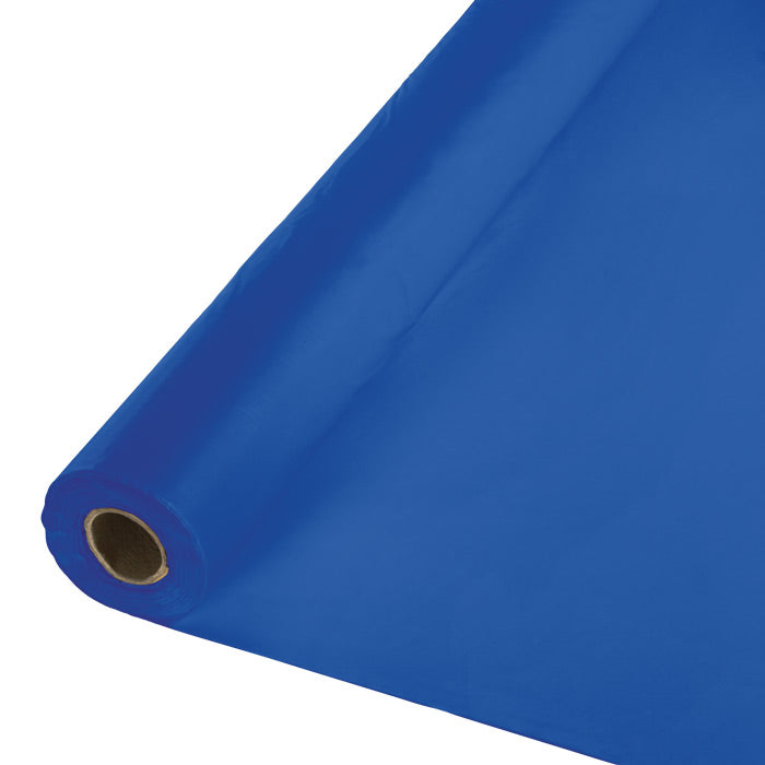 100 ft by 40 inch Cobalt Blue Banquet Plastic Table Cloth Roll