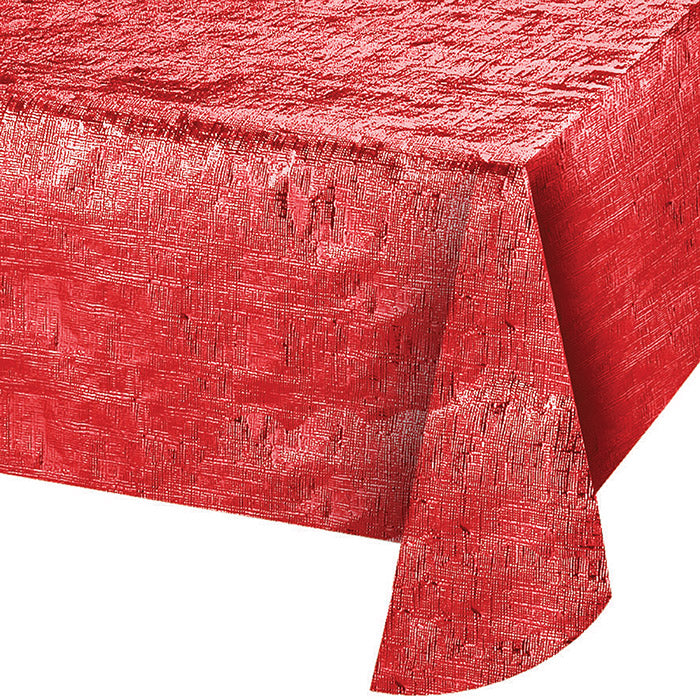 Metallic Red Table Cover, 54" X 108" by Creative Converting