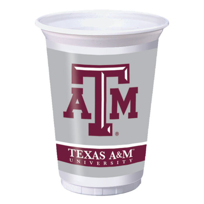 96ct Bulk Texas A&M 20 oz Plastic Cups