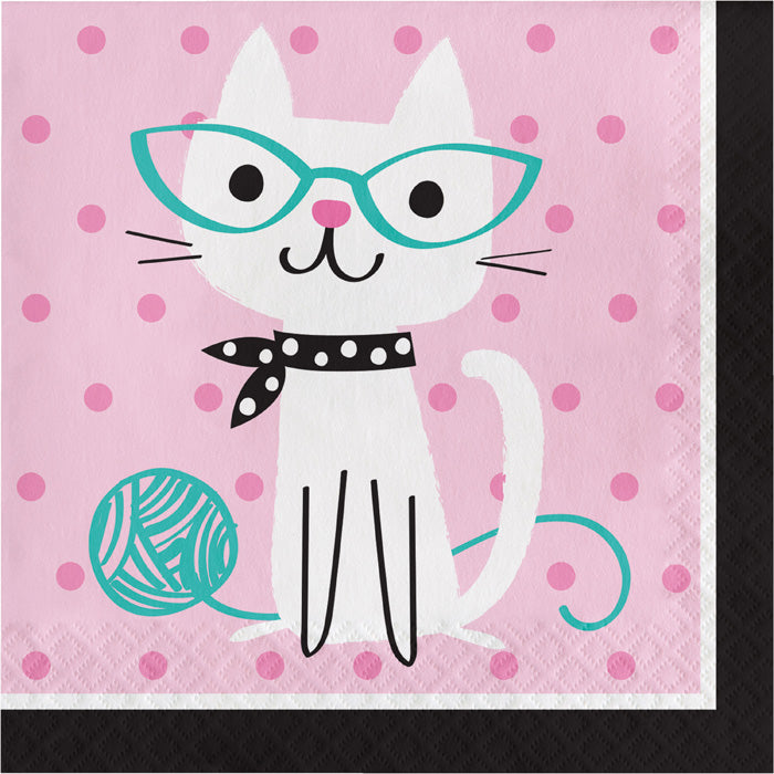 192ct Bulk Purr-fect Cat Party Luncheon Napkins