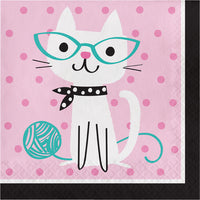 192ct Bulk Purr-fect Cat Party Luncheon Napkins