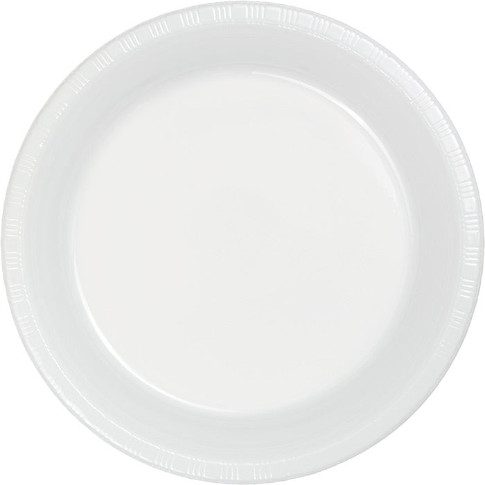 Bulk 240ct White Plastic Banquet Plates 10.25 inch 