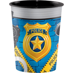 12ct Bulk Police Party 16 oz Plastic Keepsake Cups