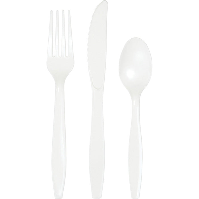 Bulk 216ct White Value Friendly Assorted Plastic Cutlery 