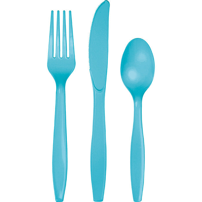 Bulk 288ct Bermuda Blue Assorted Plastic Cutlery 