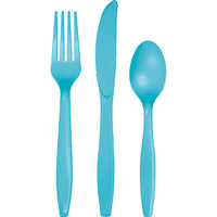 Bulk 288ct Bermuda Blue Assorted Plastic Cutlery 