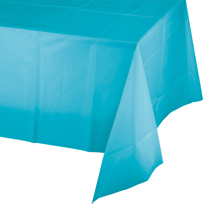 Bulk 12ct Bermuda Blue Plastic Table Covers 