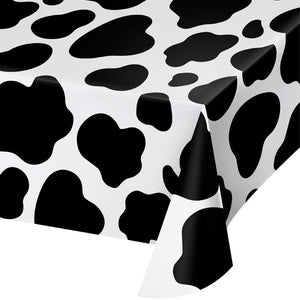 Cow Print Plastic Table Cover, 54" X 108" by Creative Converting