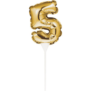 5 Gold Number Balloon Cake Topper by Creative Converting