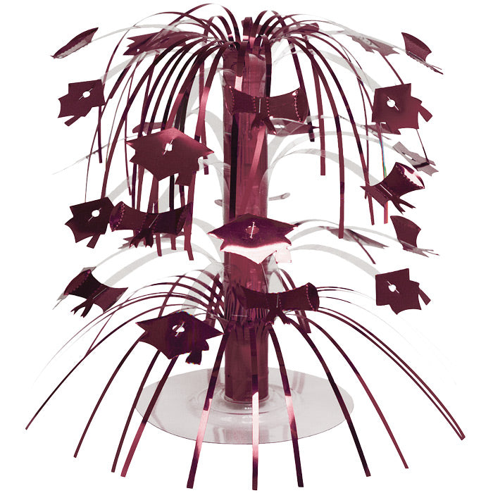 Burgundy Red Mortarboard Graduation Centerpiece by Creative Converting