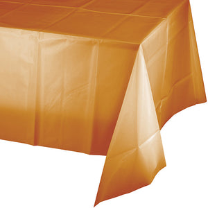 Bulk 12ct Pumpkin Spice Orange Plastic Table Covers 54 inch x 108 inch 