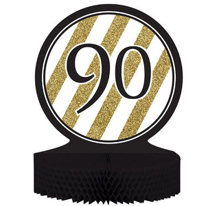 Black And Gold 90th Birthday Centerpiece by Creative Converting