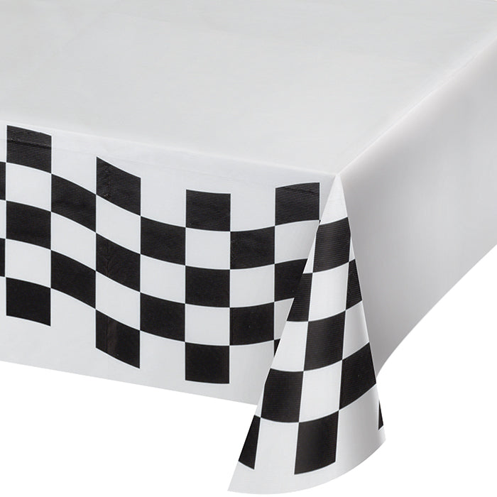 12ct Bulk Black and White Check Paper Table Covers