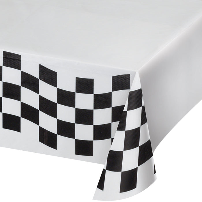 Black And White Check Paper Table Cover, 54" X 102" by Creative Converting